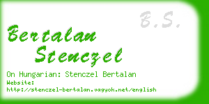 bertalan stenczel business card